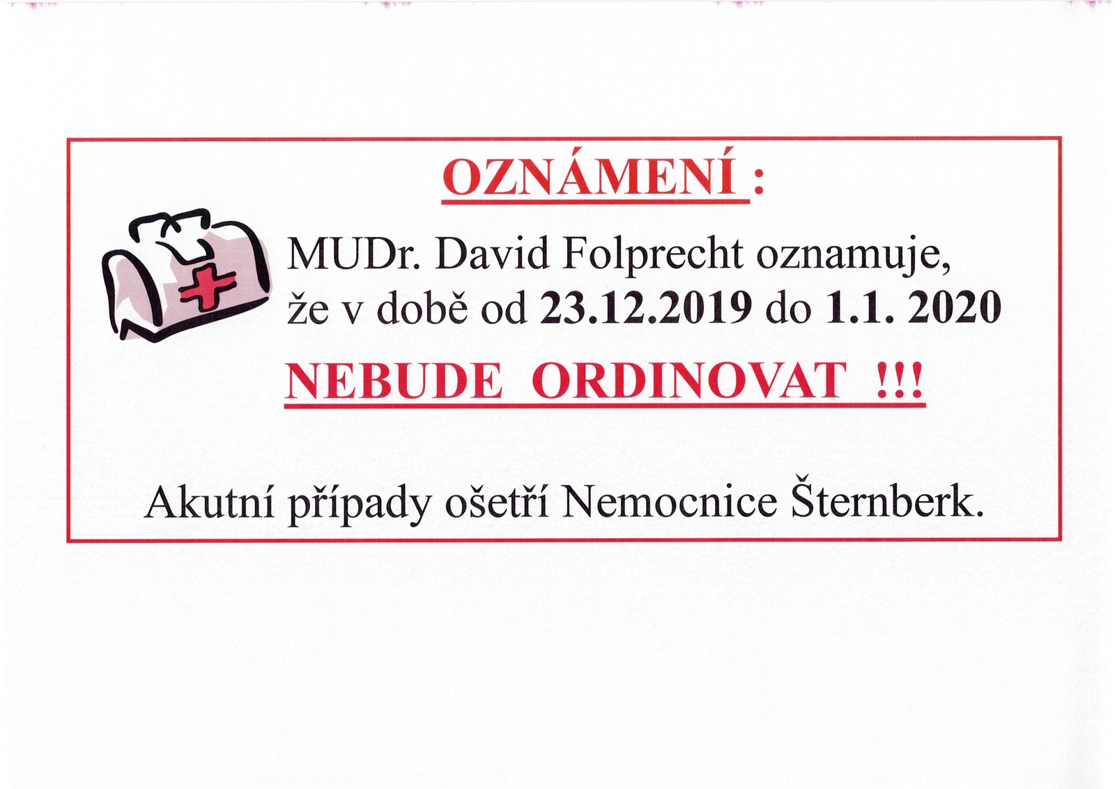 Oznámení - MUDr. Folprecht nebude ordinovat od 23.12.2019-1.1.2020.jpg